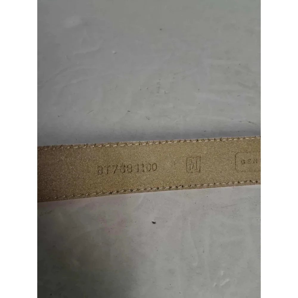 Fossil Genuine Leather Cream White‎ Silver Tone Buckle Belt Medium READ